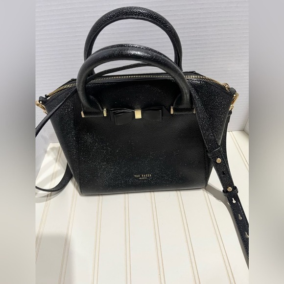 TED BAKER JANNE PEBBLED LEATHER TOTE purse crossbody - Picture 1 of 8